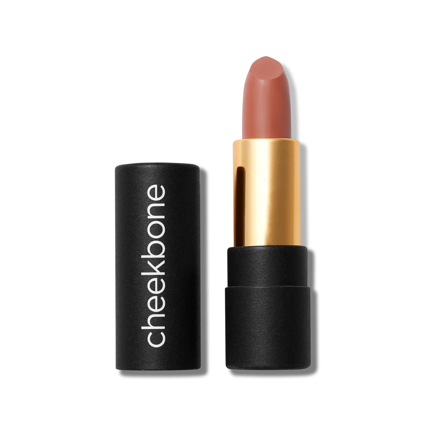 A buildable satin vegan lipstick that cushions lips in a rich, creamy, velvety color.