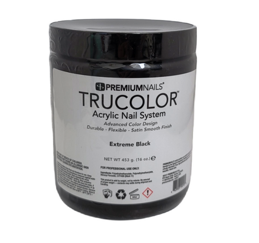 PREMIUMNAIL Acrylic Solar Nails Powder (Made in USA) - EXTREME BLACK - 16oz/453g