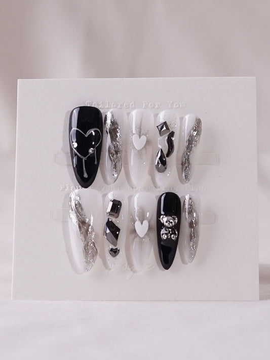 joyee-custom-press-on-nails-dark-ice-long-almond