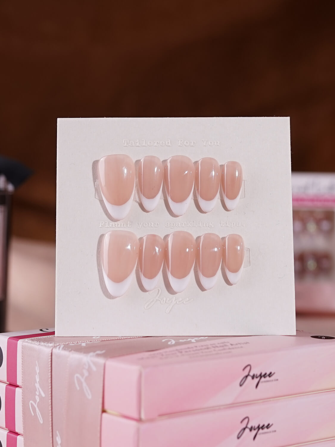 handmade- Pale Pink Nude Frenchtips short almond nails