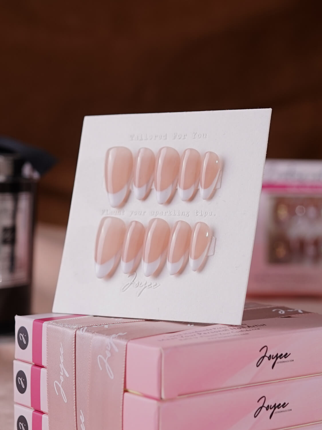 handmade- Pale Pink Nude Frenchtips short almond nails