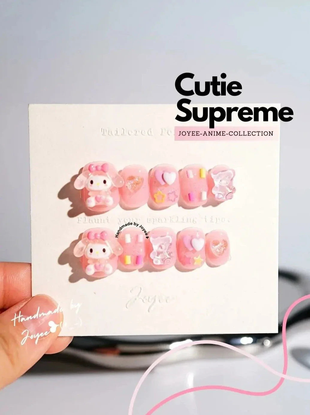 Pink Nails Short Squoval Nails Candy Bear