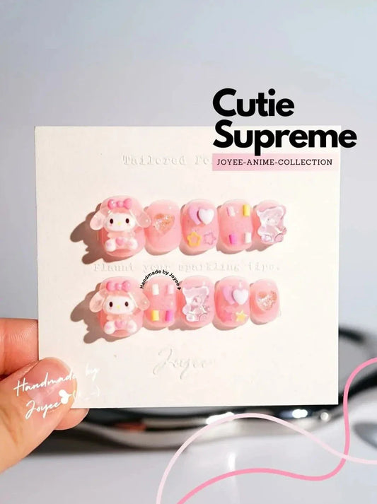 Pink Nails Short Squoval Nails Candy Bear