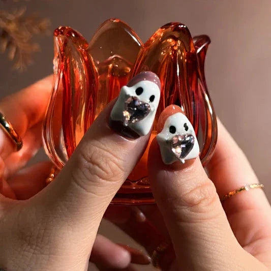 Handmade- Cute Ghost Vivi Press On Nail Set