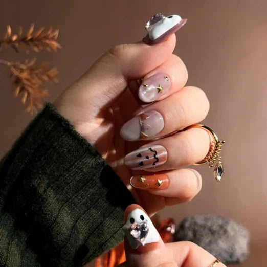 Handmade- Cute Ghost Vivi Press On Nail Set