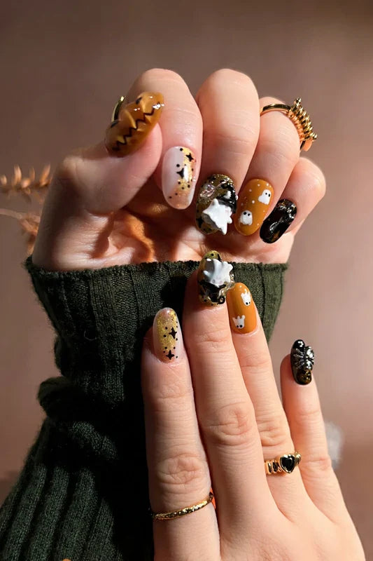 Handmade- Cute Ghost Bibi Press On Nail Set