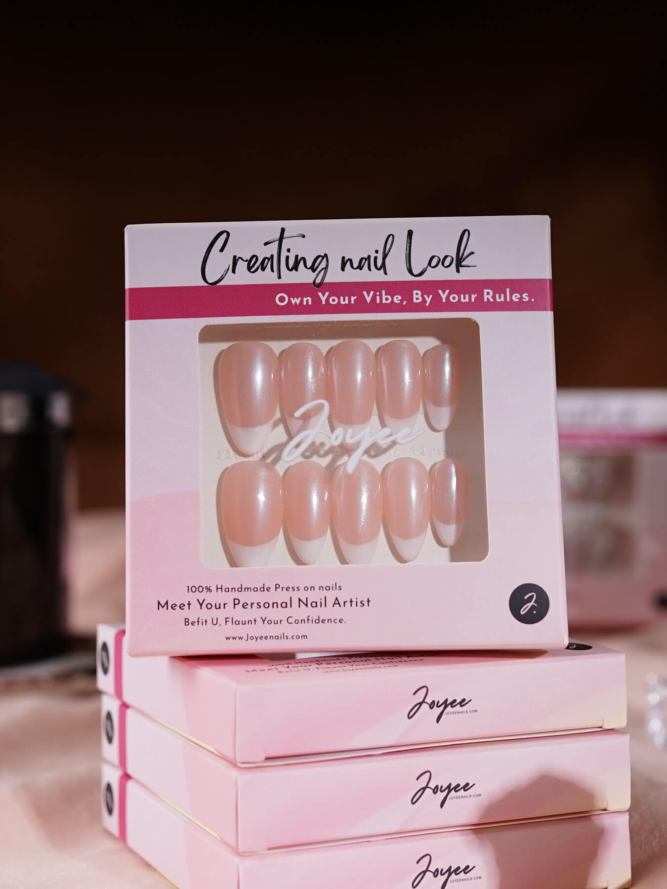 handmade- Pale Pink Nude Frenchtips press on nails