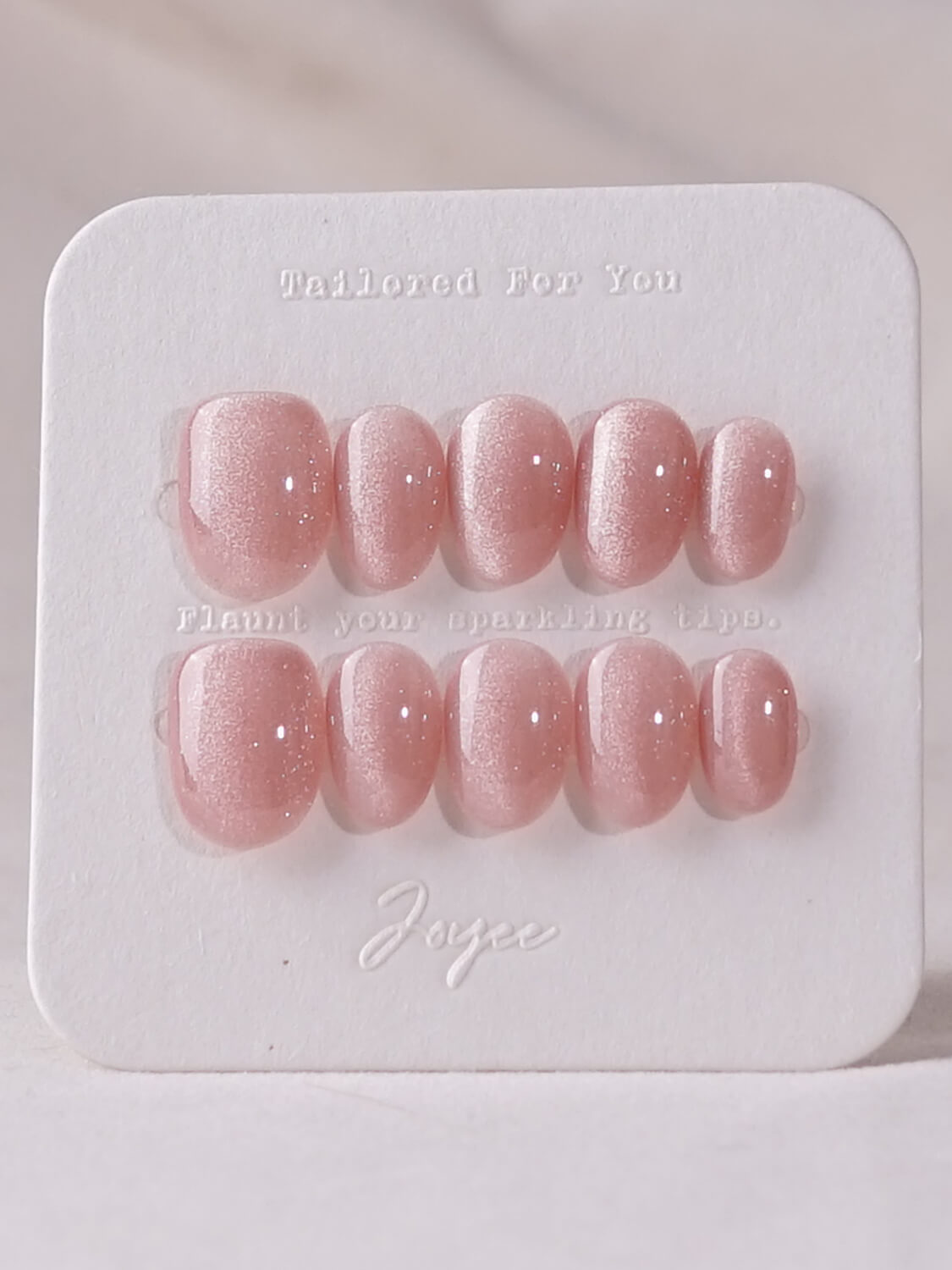 Handmade- Nude Blush cat-eye Press On Nail Set