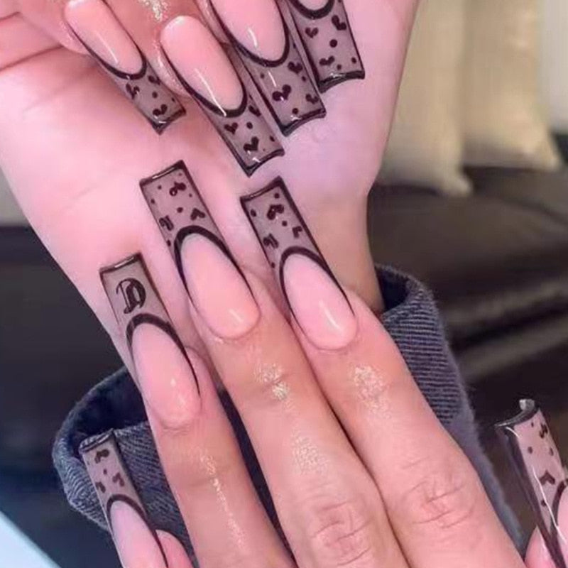 24pcs Glitter Coffin False Nails