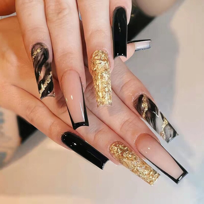 24pcs Glitter Coffin False Nails