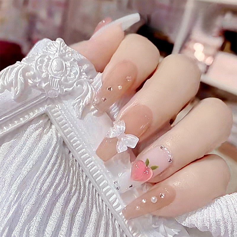 24pcs Glitter Coffin False Nails