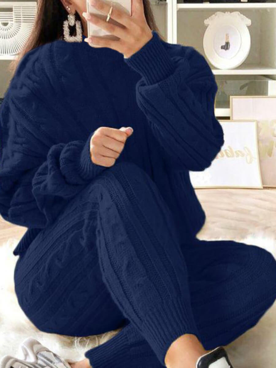 Plus Size Knit Pants Set