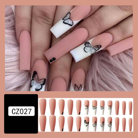 24pcs French Long False Nails