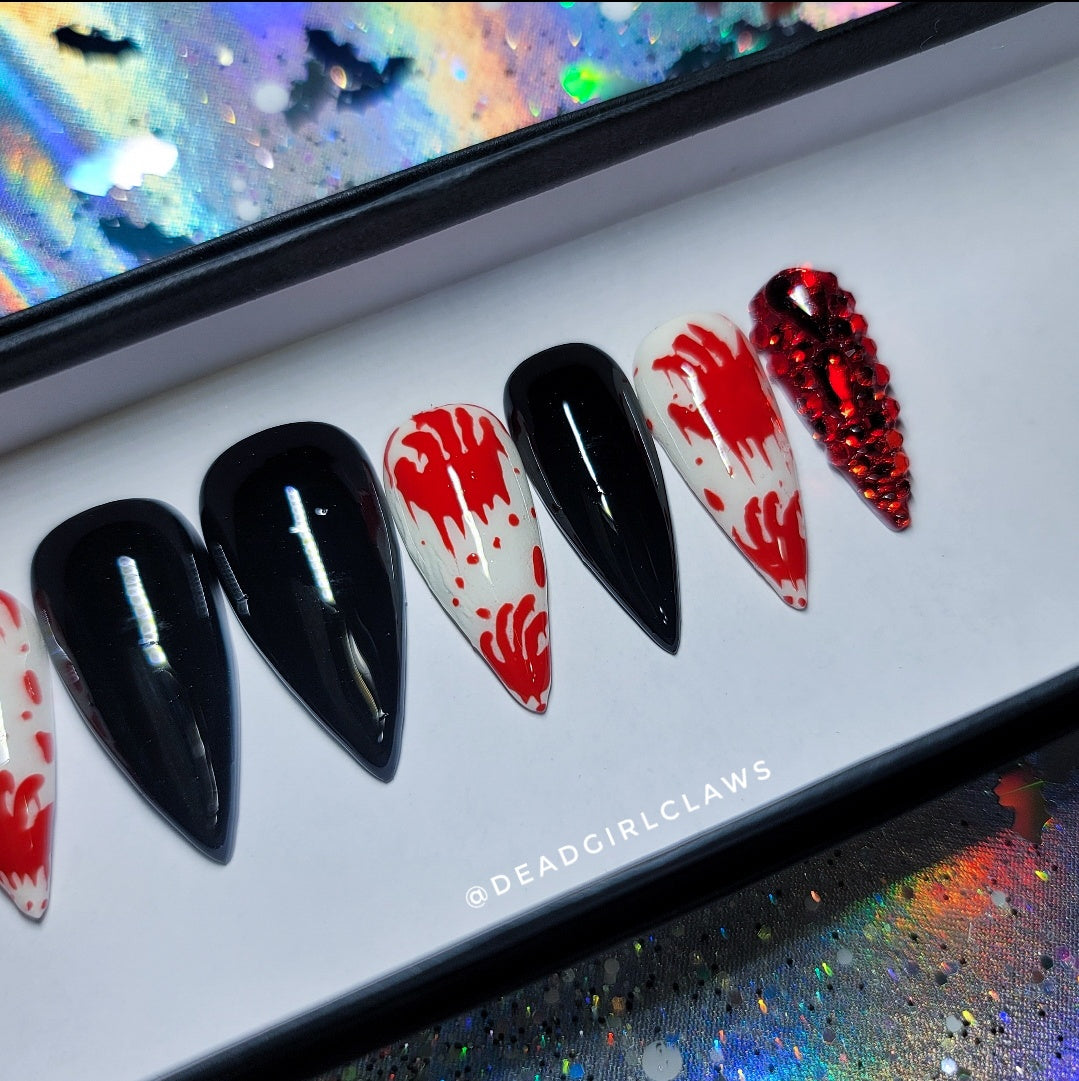 Crime Scene Press on Nail Set (Glow in the Dark)