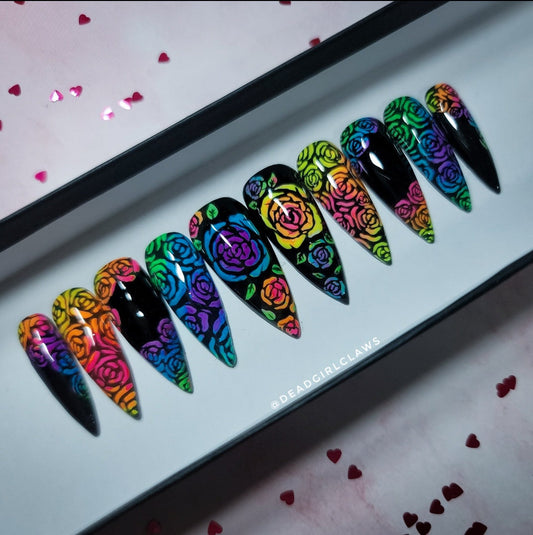 Rose Press on Nail Set