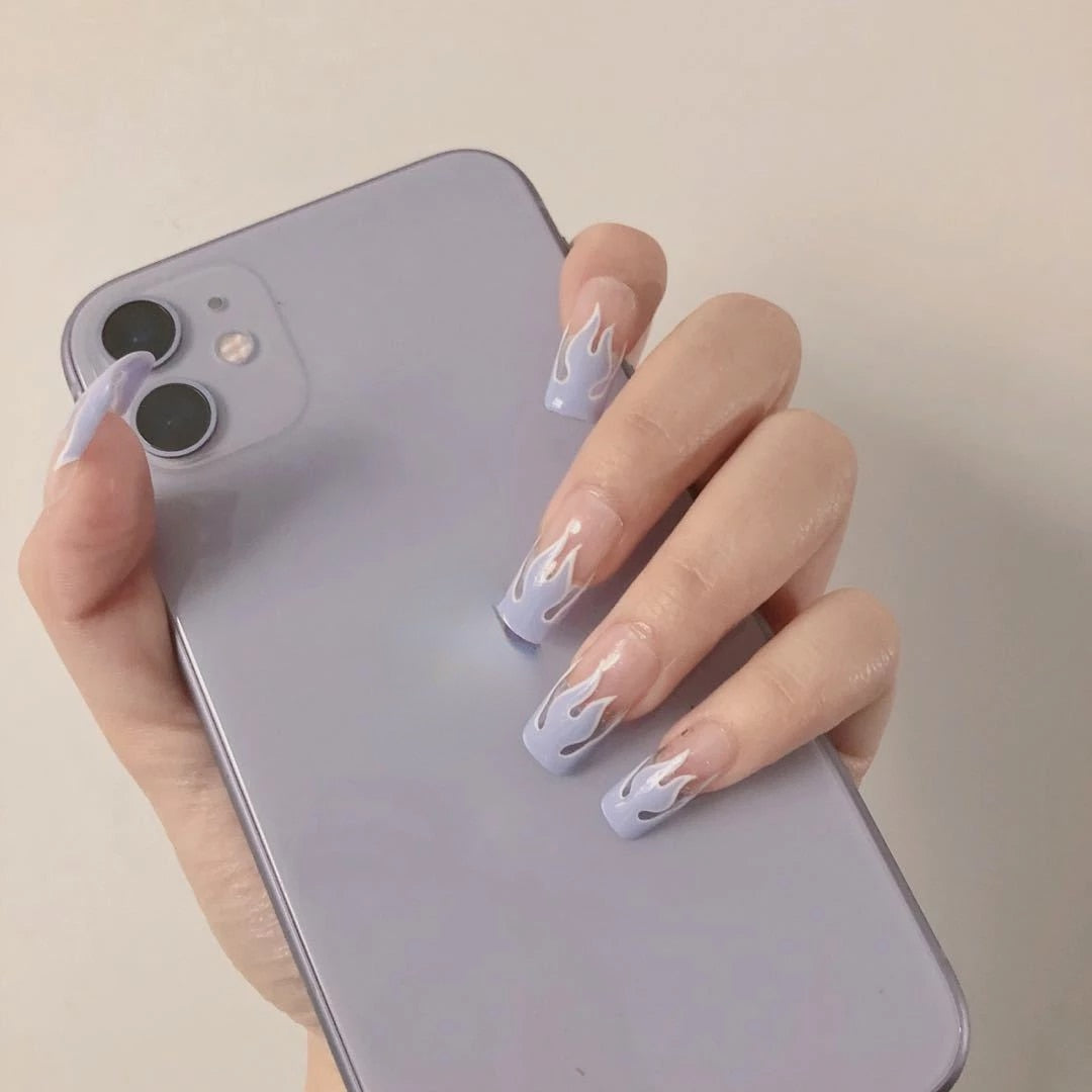 24pcs Pink Butterfly False Nails