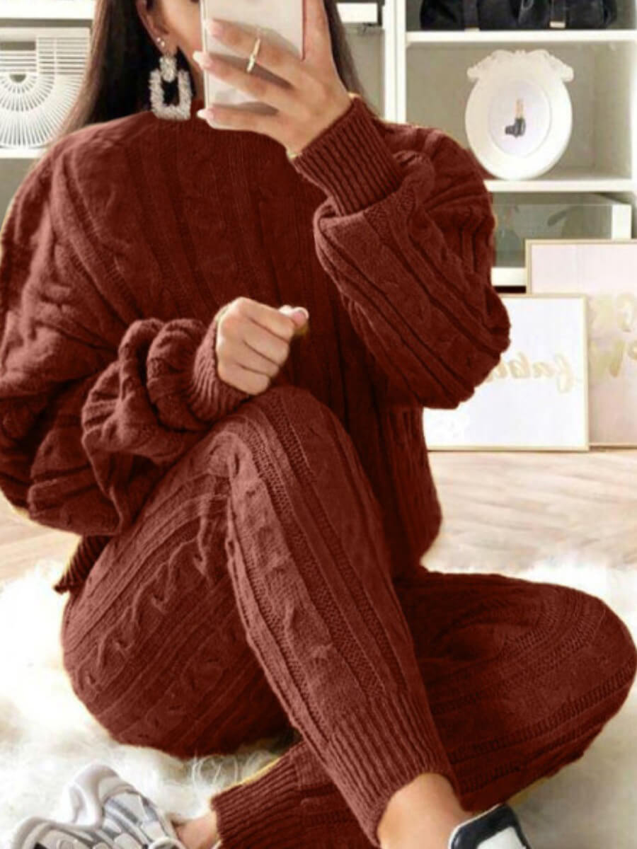 Plus Size Knit Pants Set