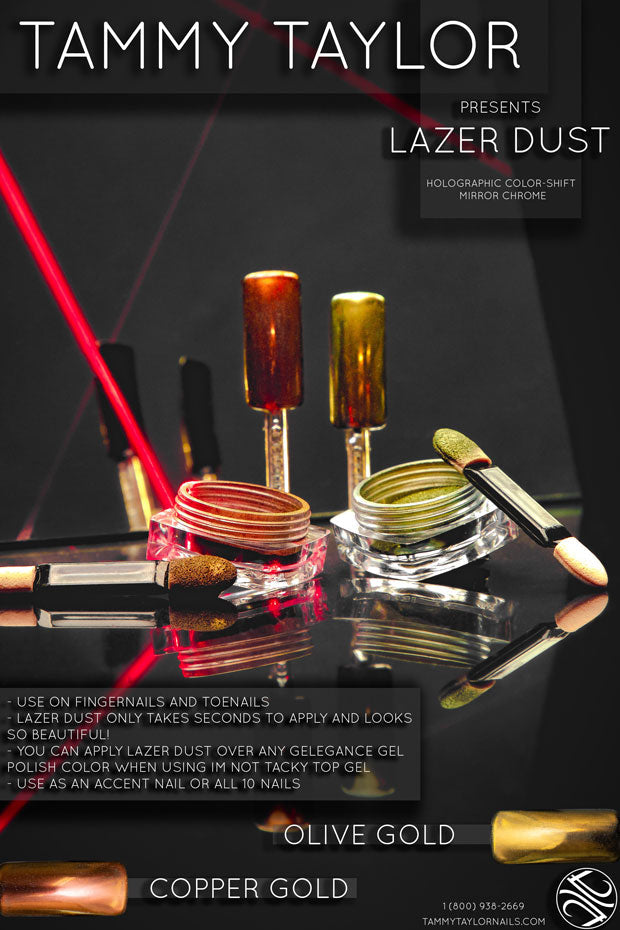 NEW! AUTUMN LAZER DUST COLLECTION Holographic Color Shift Mirror Chrome