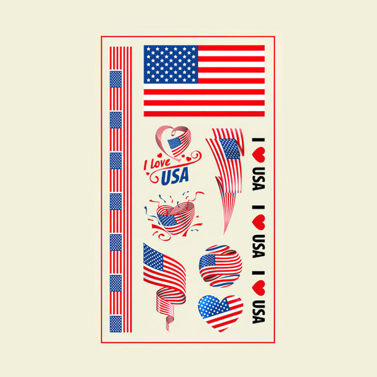 Flag Tattoo Stickers World Cup Soccer Match Party Gifts-U.S.