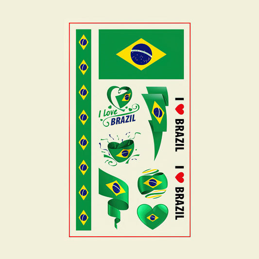 Flag Tattoo Stickers World Cup Soccer Match Party Gifts-Brazil