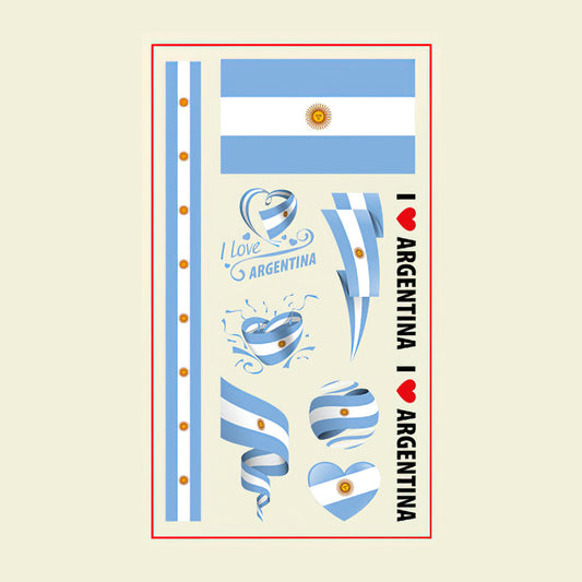 Flag Tattoo Stickers World Cup Soccer Match Party Gifts-Argentina