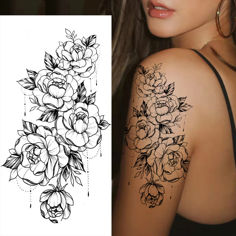 Flowers Temporary Tattoos Stickers Rose Fake Tattoos Stickers for Men and Women