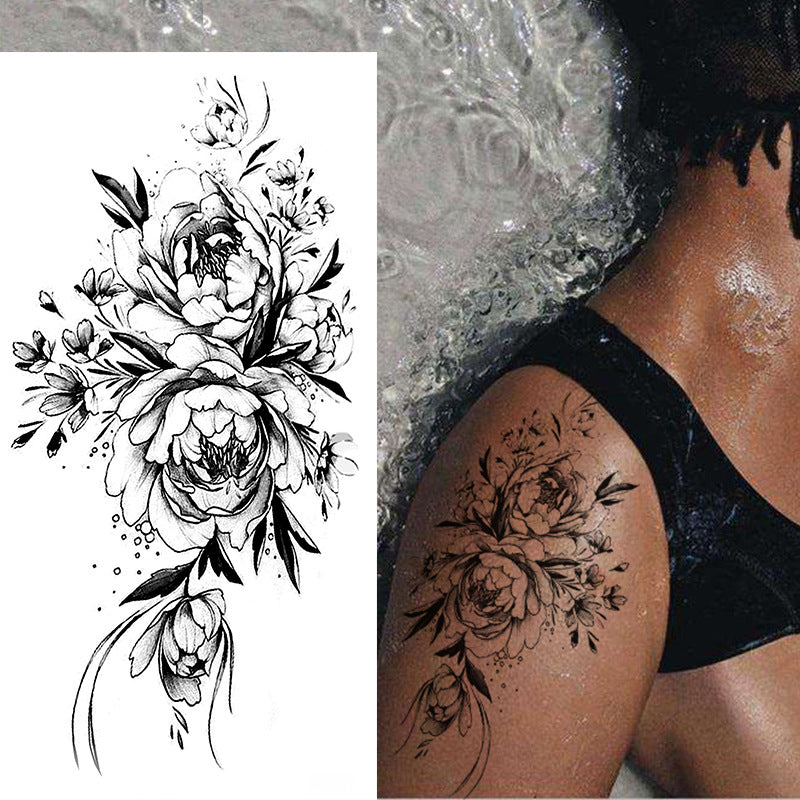 Flowers Temporary Tattoos Stickers Rose Fake Tattoos Stickers for Men and Women
