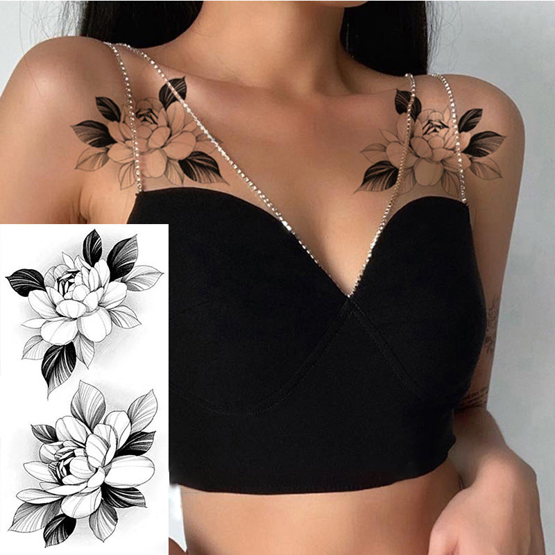 Flowers Temporary Tattoos Stickers Rose Fake Tattoos Stickers for Men and Women
