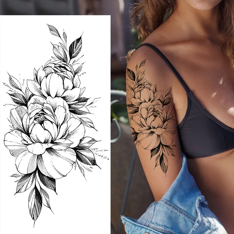 Flowers Temporary Tattoos Stickers Rose Fake Tattoos Stickers for Men and Women