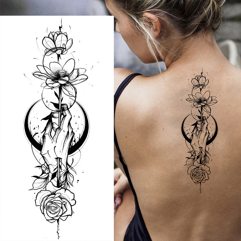 Flowers Temporary Tattoos Stickers Rose Fake Tattoos Stickers for Men and Women