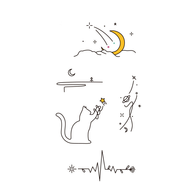 Temporary Tattoos Stickers Cartoon Fake Tattoos Stickers for Men and Women