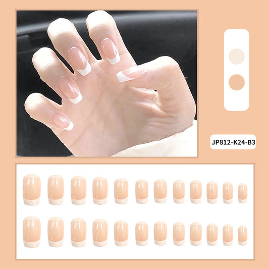24Pcs Fake Nails Full Cover Simple False Nails for Women & Girls