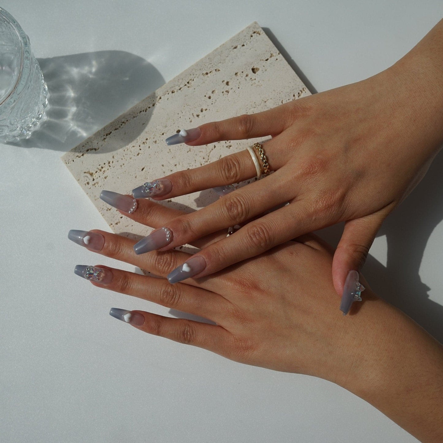 Handmade- Bear Hug Nude Nails Press On Nail Set