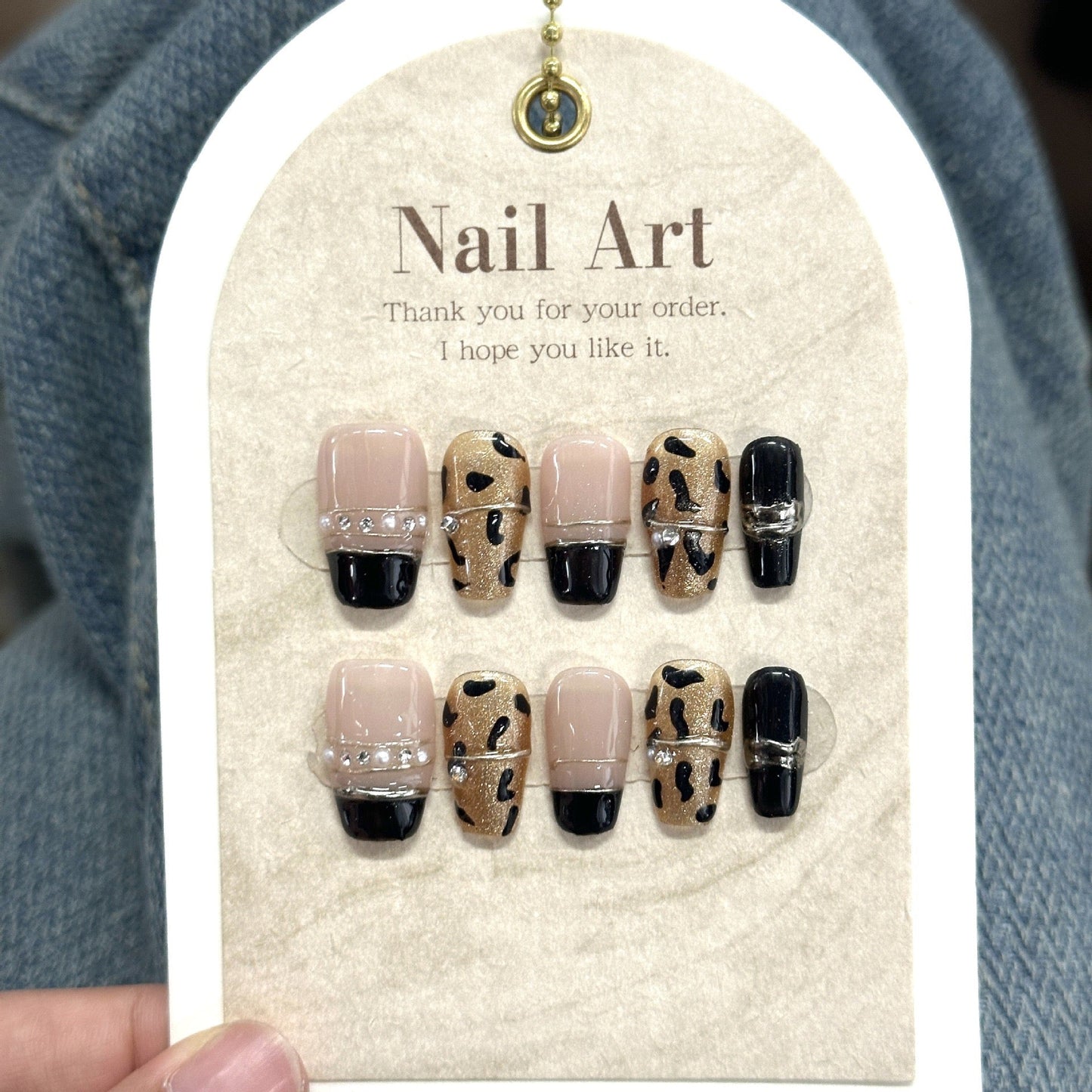 Leopard print multicolor False Nails from SHOPQAQ