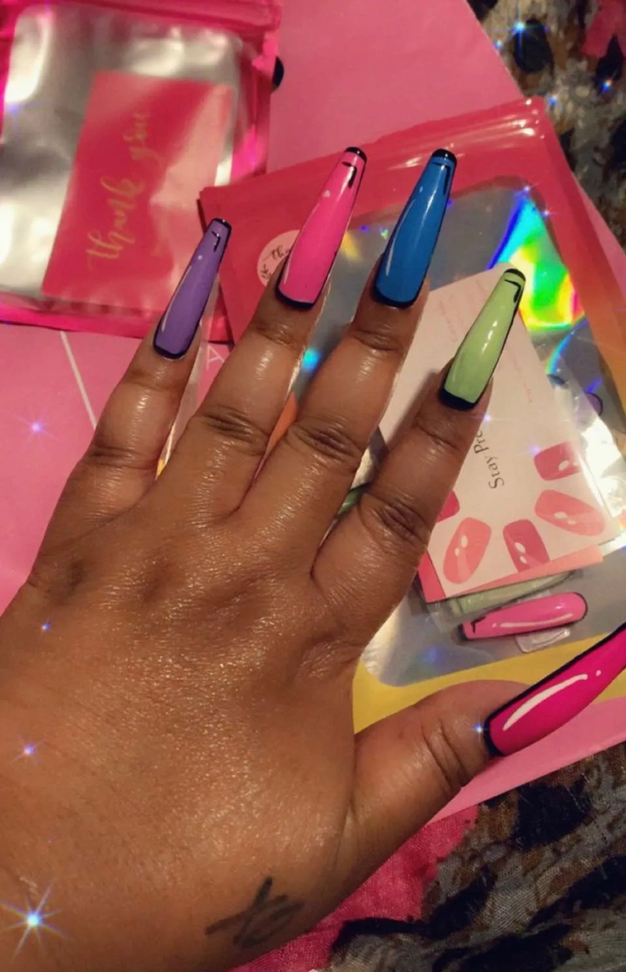 Rainbow Pop Art Nails