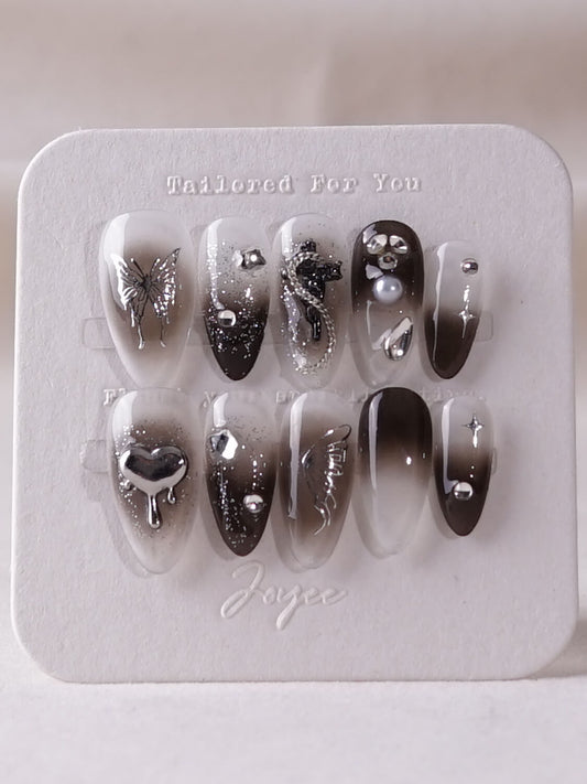 Handmade- Night Butterfly Press On Nail Set