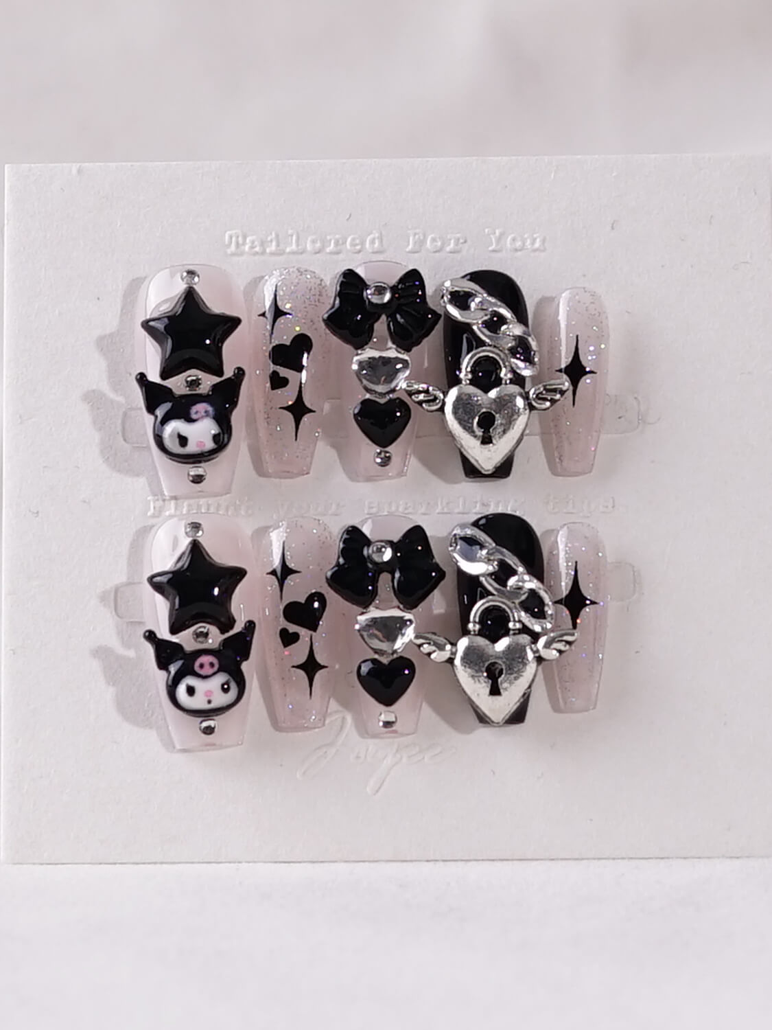 Joyee Kuromi YOLO Med Coffin Press-on nails | Ready to ship