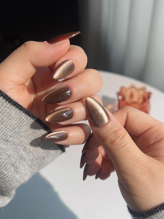 Handmade- Arabica Cat-eye Press On Nail Set