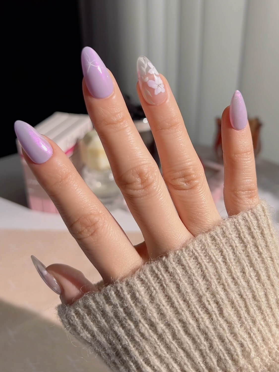 Handmade- Flower Sea Press On Nail Set