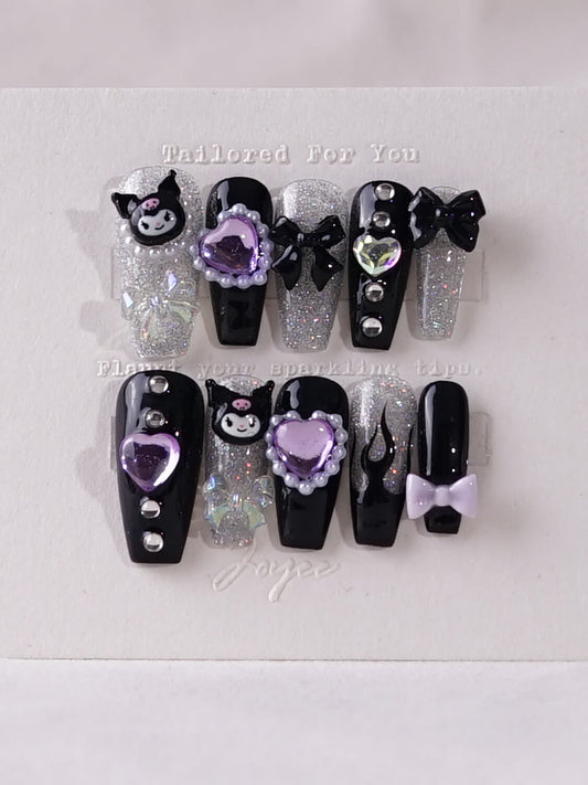 Handmade- Kuromi X Press On Nail Set