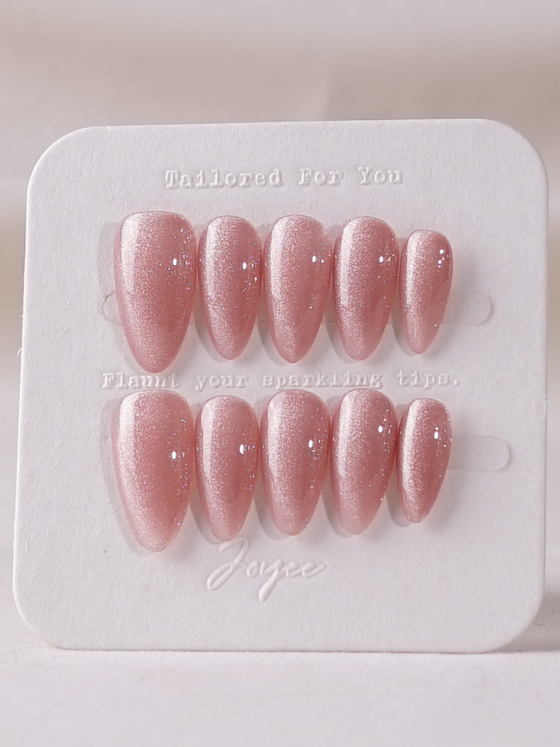 Handmade- Nude Blush cat-eye Press On Nail Set