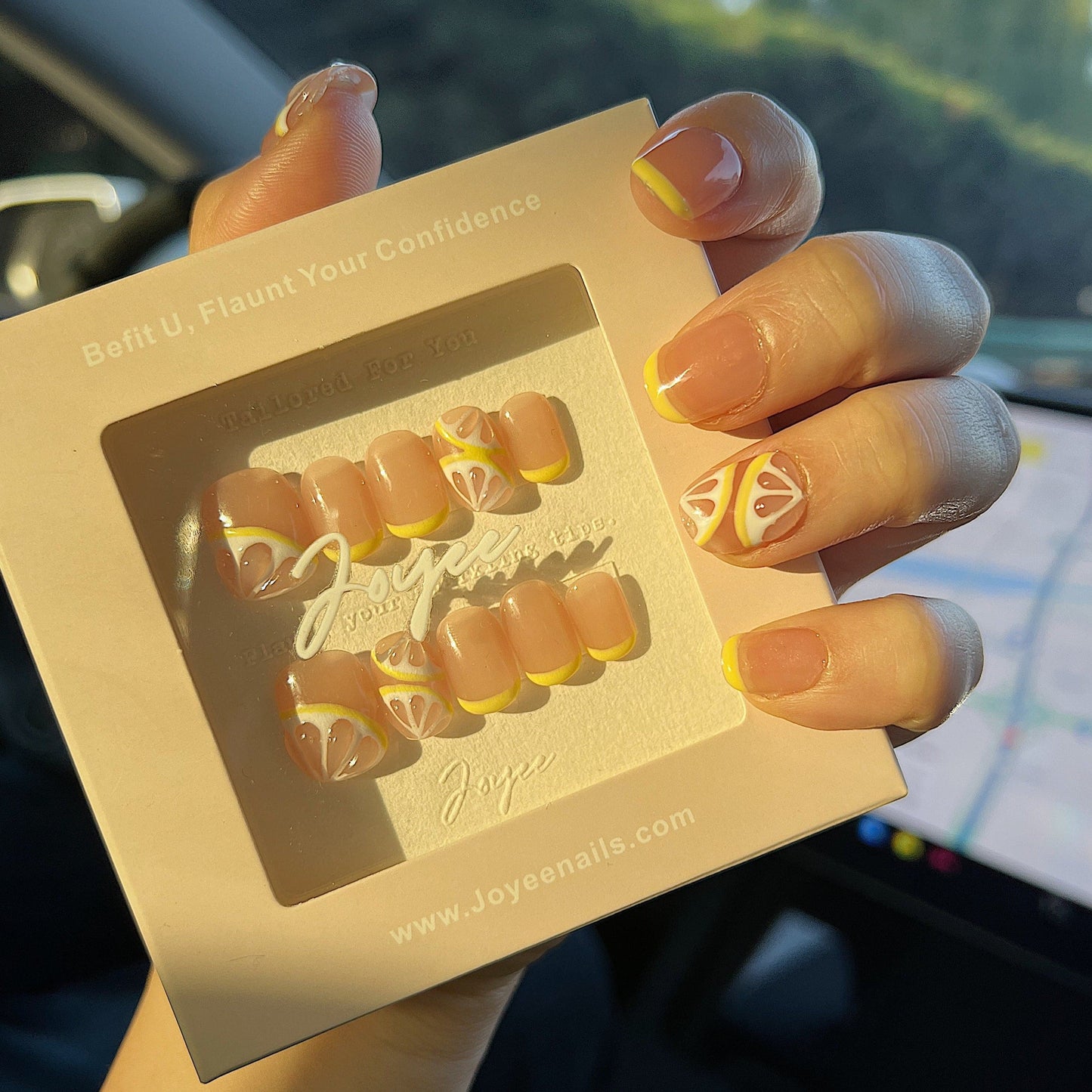 Handmade- Lemon8❤️ Short Squoval Press On Nail Set