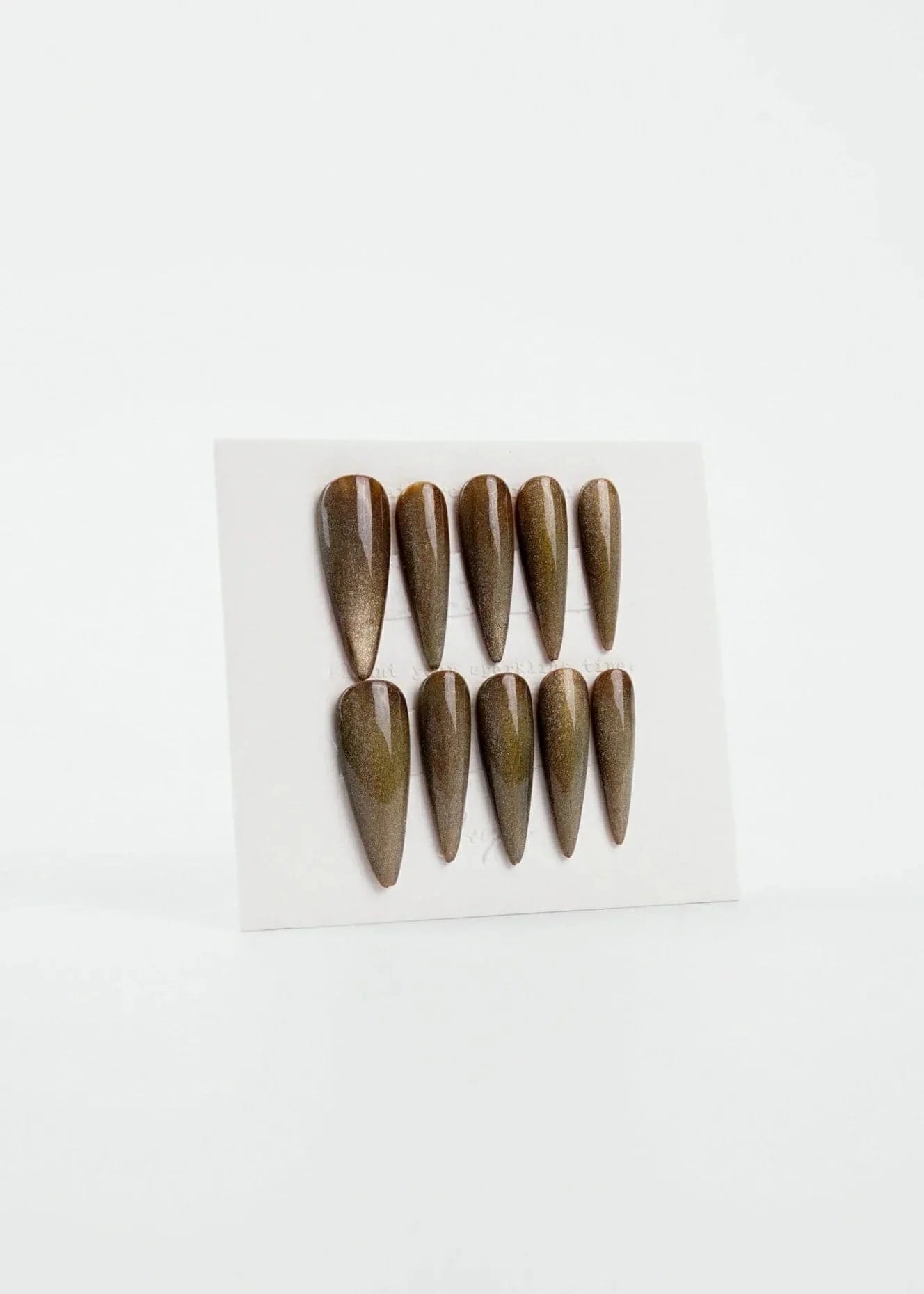 Handmade- Mocha Stare Long Stiletto Press On Nail Set