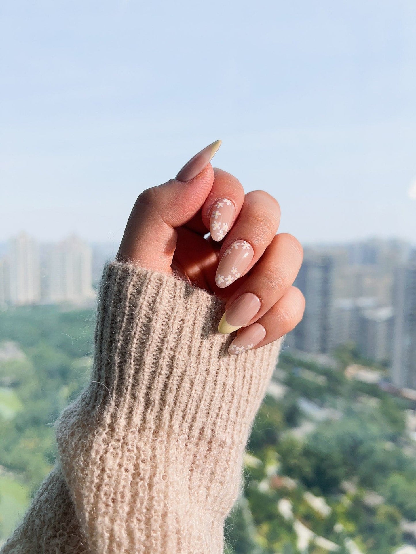 Spring nails - Nude color Med Almond nails