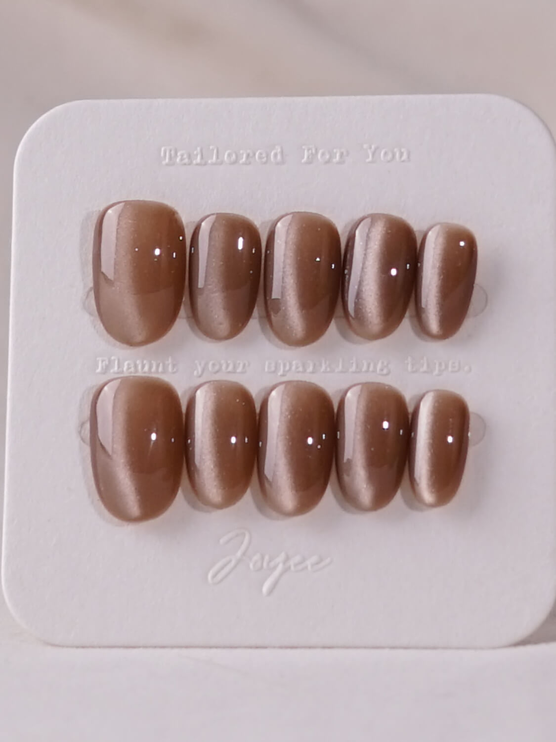 Handmade- Toffee Cat-eye Press On Nail Set